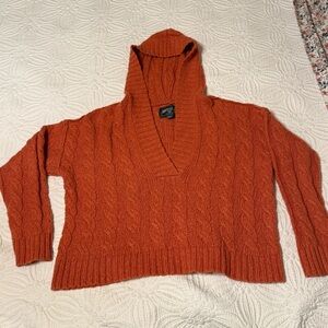 American Eagle Outfitters Rust Cable Knit Sweater
